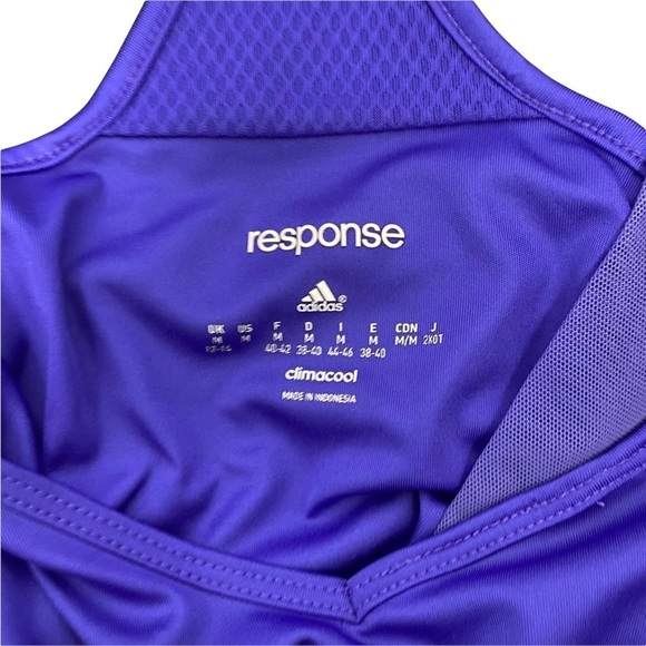 ADIDAS | Womens Blue-Purple Climacool Response Athletic Racer Back Tank Top - Picture 4 of 5